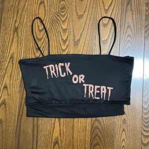 Black Trick or Treat Crop Top
